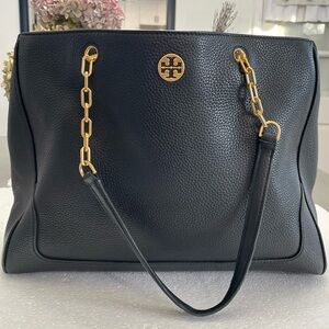 Tory Burch Black Shoulder Bag with Gold Chain